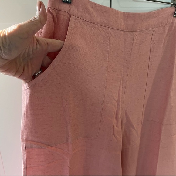 Band of the free Pink Linen Blend High Waist Wide Leg Pants Small - Picture 2 of 10